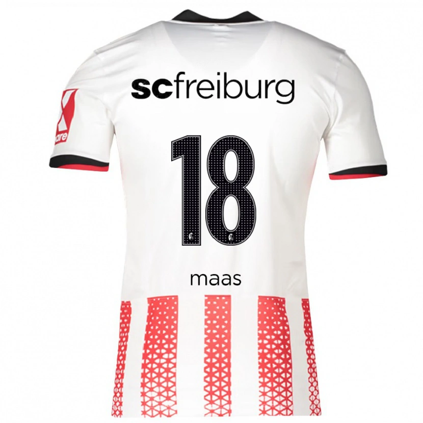 Danxen Mænd Mia-Lena Maas #18 Hvid Rød Hjemmebane Spillertrøjer 2025/26 Trøje T-Shirt