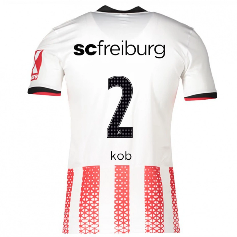 Danxen Mænd Leon Koß #2 Hvid Rød Hjemmebane Spillertrøjer 2025/26 Trøje T-Shirt