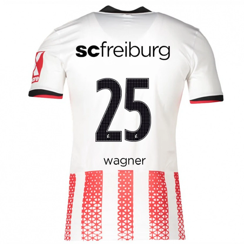 Danxen Mænd Noah Wagner #25 Hvid Rød Hjemmebane Spillertrøjer 2025/26 Trøje T-Shirt