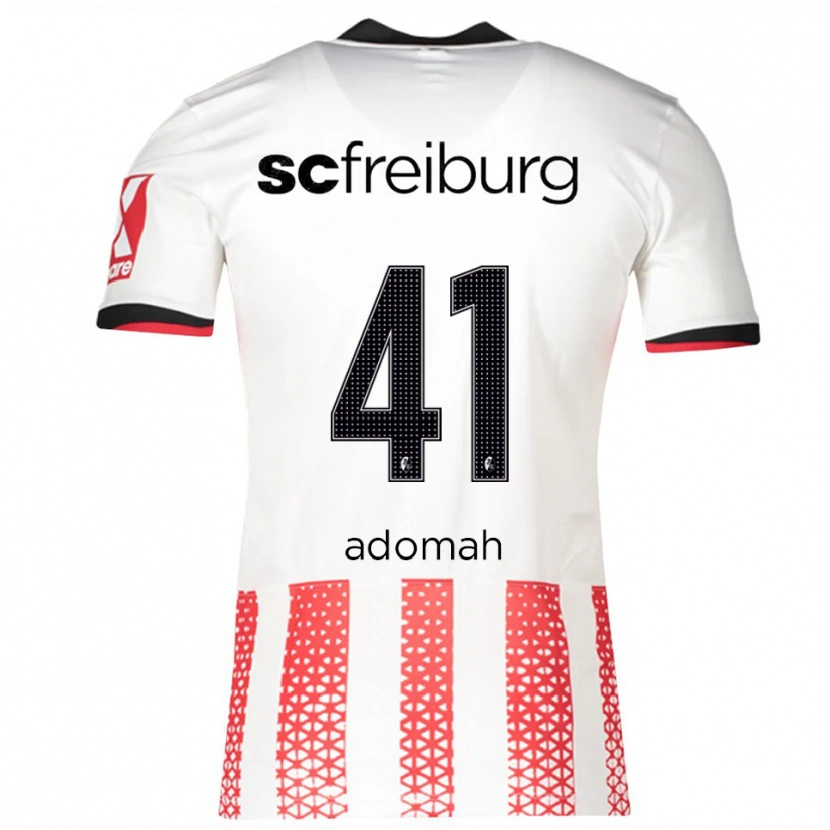 Danxen Mænd Bismark Adomah #41 Hvid Rød Hjemmebane Spillertrøjer 2025/26 Trøje T-Shirt