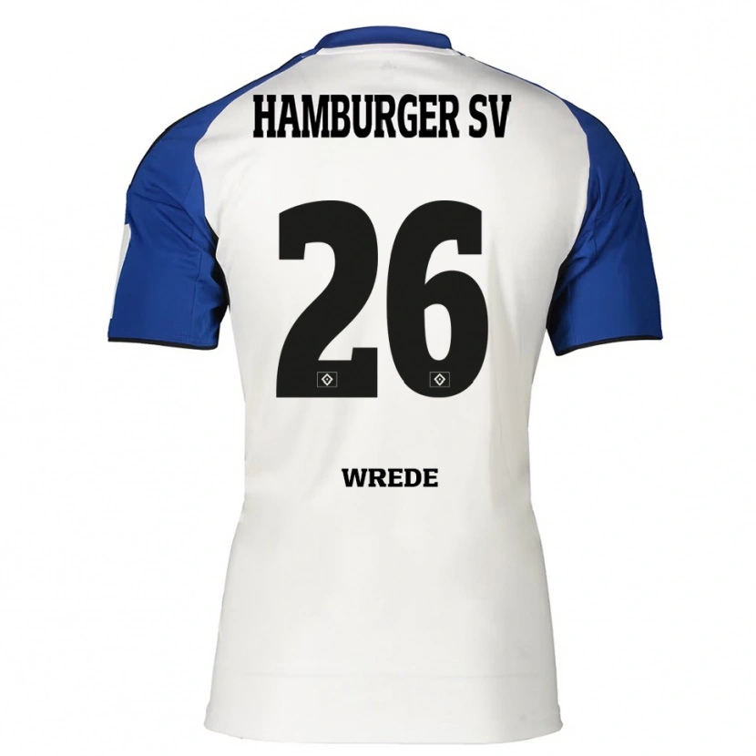 Danxen Mænd Jonna Wrede #26 Hvid Blå Hjemmebane Spillertrøjer 2025/26 Trøje T-Shirt