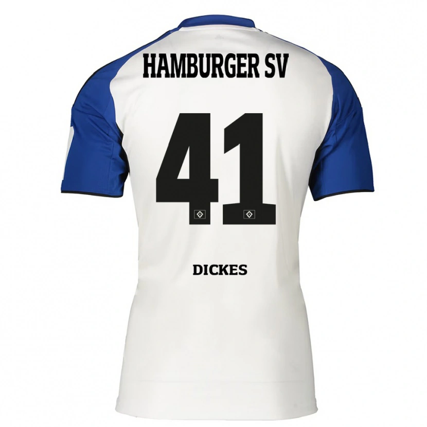 Danxen Mænd Fernando Dickes #41 Hvid Blå Hjemmebane Spillertrøjer 2025/26 Trøje T-Shirt