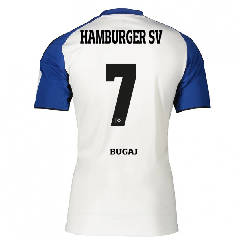Danxen Mænd Jan-Luca Bugaj #7 Hvid Blå Hjemmebane Spillertrøjer 2025/26 Trøje T-Shirt