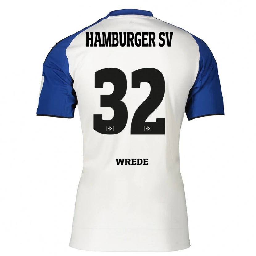 Danxen Mænd Lotta Wrede #32 Hvid Blå Hjemmebane Spillertrøjer 2025/26 Trøje T-Shirt