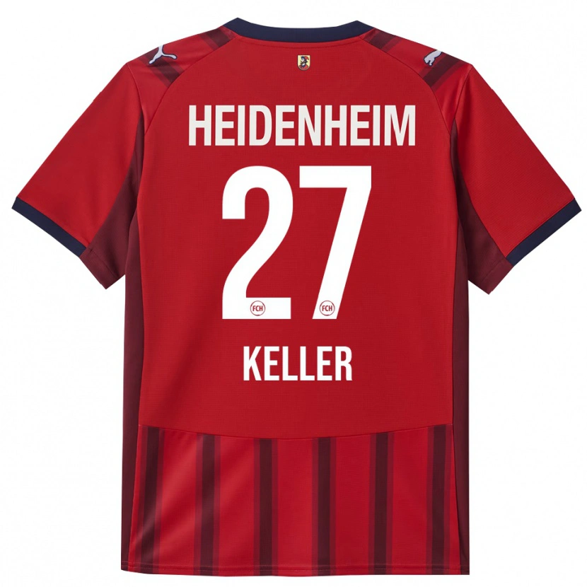 Danxen Mænd Thomas Keller #27 Rød Navy Hjemmebane Spillertrøjer 2025/26 Trøje T-Shirt
