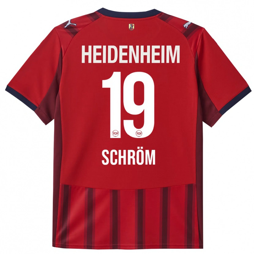Danxen Mænd Aline Schröm #19 Rød Navy Hjemmebane Spillertrøjer 2025/26 Trøje T-Shirt