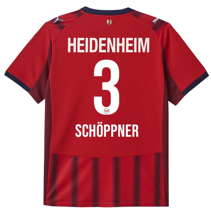 Danxen Mænd Jan Schöppner #3 Rød Navy Hjemmebane Spillertrøjer 2025/26 Trøje T-Shirt