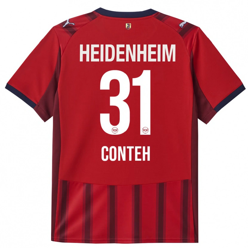 Danxen Mænd Sirlord Conteh #31 Rød Navy Hjemmebane Spillertrøjer 2025/26 Trøje T-Shirt