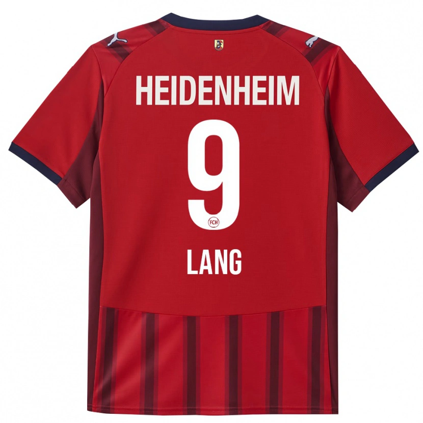 Danxen Mænd Jarne Lang #9 Rød Navy Hjemmebane Spillertrøjer 2025/26 Trøje T-Shirt