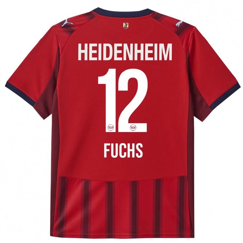 Danxen Mænd Celine Fuchs #12 Rød Navy Hjemmebane Spillertrøjer 2025/26 Trøje T-Shirt