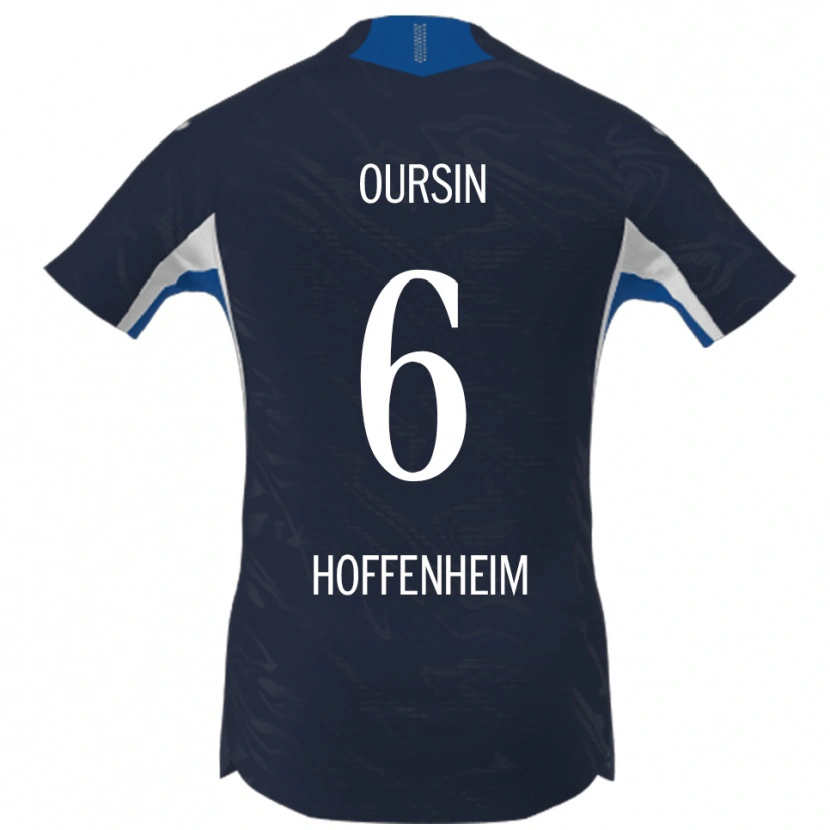 Danxen Mænd Fredrik Oursin #6 Navy Hvid Hjemmebane Spillertrøjer 2025/26 Trøje T-Shirt