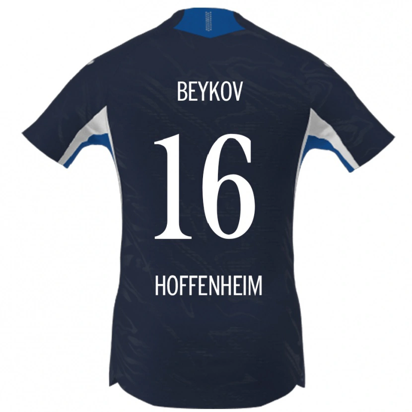 Danxen Mænd Viktor Beykov #16 Navy Hvid Hjemmebane Spillertrøjer 2025/26 Trøje T-Shirt