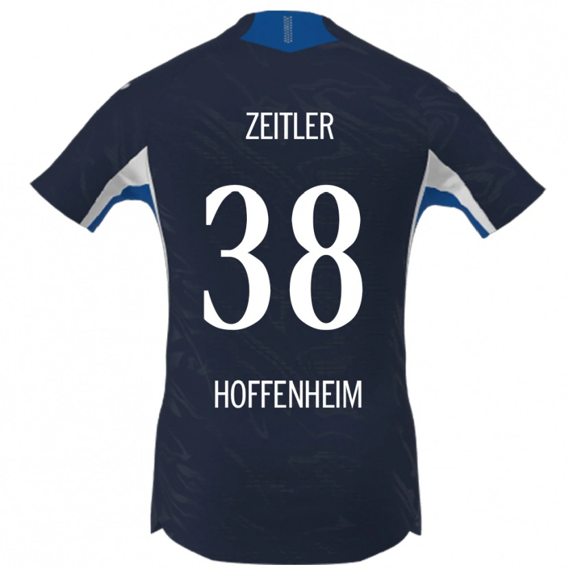 Danxen Mænd Deniz Zeitler #38 Navy Hvid Hjemmebane Spillertrøjer 2025/26 Trøje T-Shirt