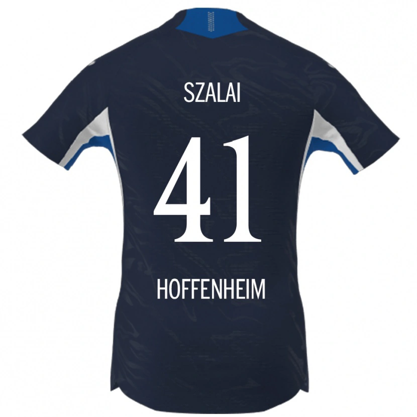 Danxen Mænd Attila Szalai #41 Navy Hvid Hjemmebane Spillertrøjer 2025/26 Trøje T-Shirt