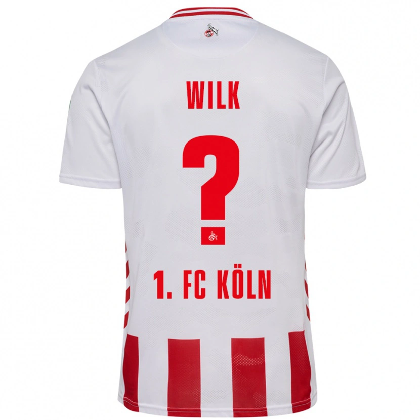 Danxen Mænd Emil Wilk #0 Hvid Rød Hjemmebane Spillertrøjer 2025/26 Trøje T-Shirt