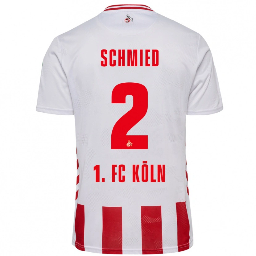 Danxen Mænd Joël Schmied #2 Hvid Rød Hjemmebane Spillertrøjer 2025/26 Trøje T-Shirt