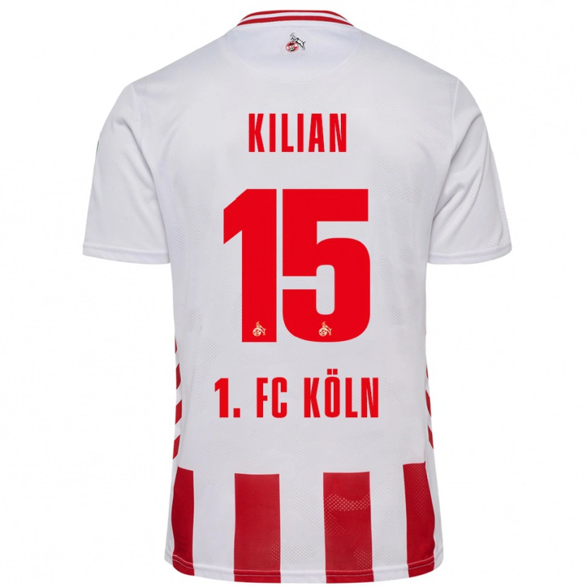 Danxen Mænd Luca Kilian #15 Hvid Rød Hjemmebane Spillertrøjer 2025/26 Trøje T-Shirt