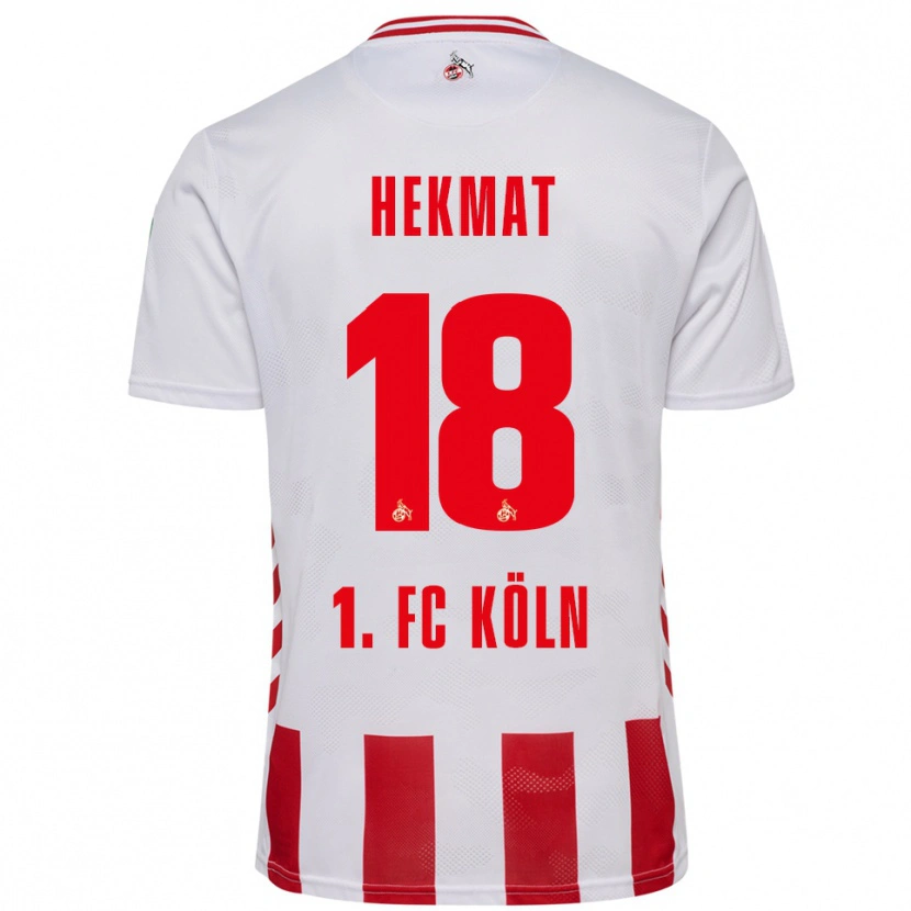 Danxen Mænd Kian Hekmat #18 Hvid Rød Hjemmebane Spillertrøjer 2025/26 Trøje T-Shirt