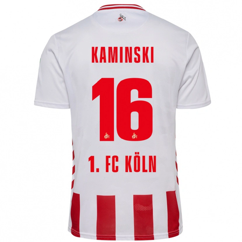 Danxen Mænd Jakub Kaminski #16 Hvid Rød Hjemmebane Spillertrøjer 2025/26 Trøje T-Shirt