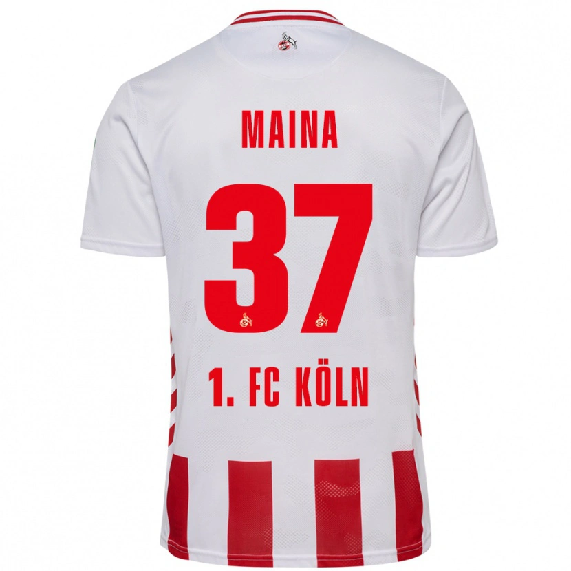 Danxen Mænd Linton Maina #37 Hvid Rød Hjemmebane Spillertrøjer 2025/26 Trøje T-Shirt