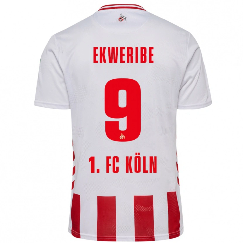 Danxen Mænd Kevin Ekweribe #9 Hvid Rød Hjemmebane Spillertrøjer 2025/26 Trøje T-Shirt