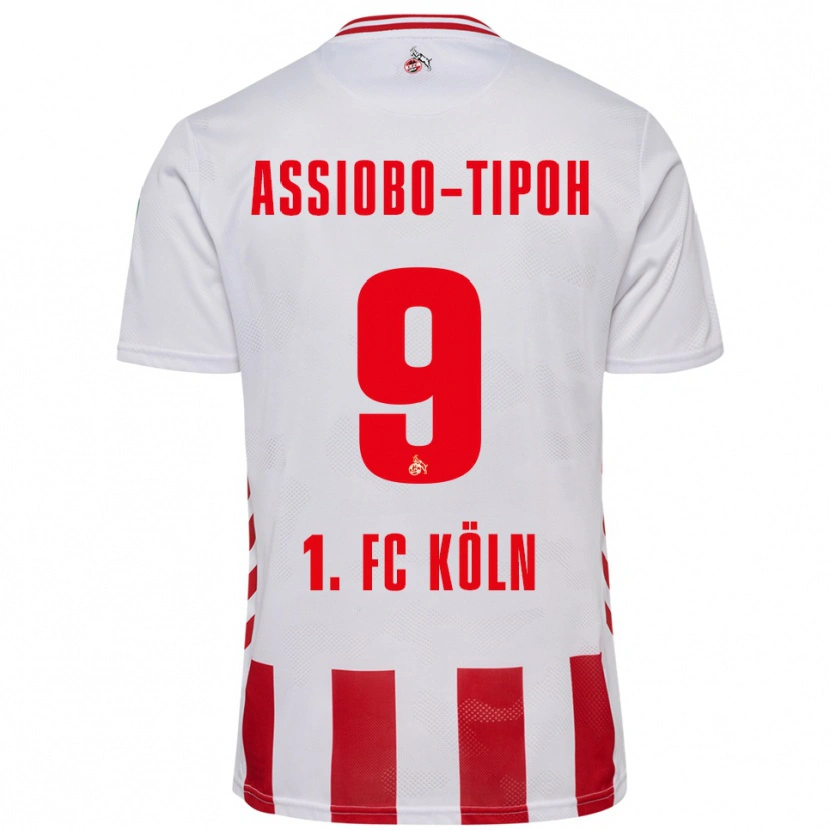 Danxen Mænd Elfried Assiobo-Tipoh #9 Hvid Rød Hjemmebane Spillertrøjer 2025/26 Trøje T-Shirt