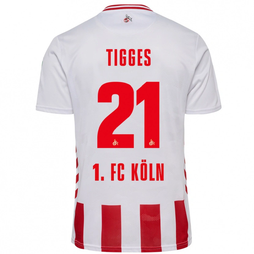 Danxen Mænd Steffen Tigges #21 Hvid Rød Hjemmebane Spillertrøjer 2025/26 Trøje T-Shirt