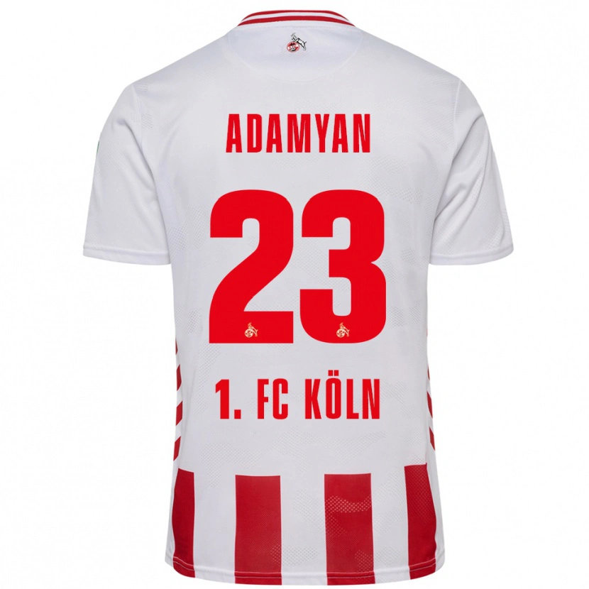 Danxen Mænd Sargis Adamyan #23 Hvid Rød Hjemmebane Spillertrøjer 2025/26 Trøje T-Shirt