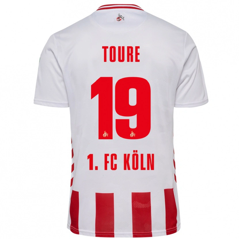 Danxen Mænd Safyan Toure #19 Hvid Rød Hjemmebane Spillertrøjer 2025/26 Trøje T-Shirt