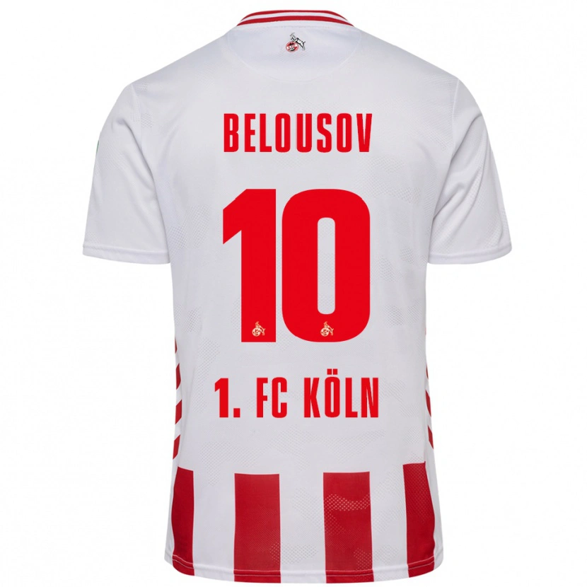 Danxen Mænd Artem Belousov #10 Hvid Rød Hjemmebane Spillertrøjer 2025/26 Trøje T-Shirt