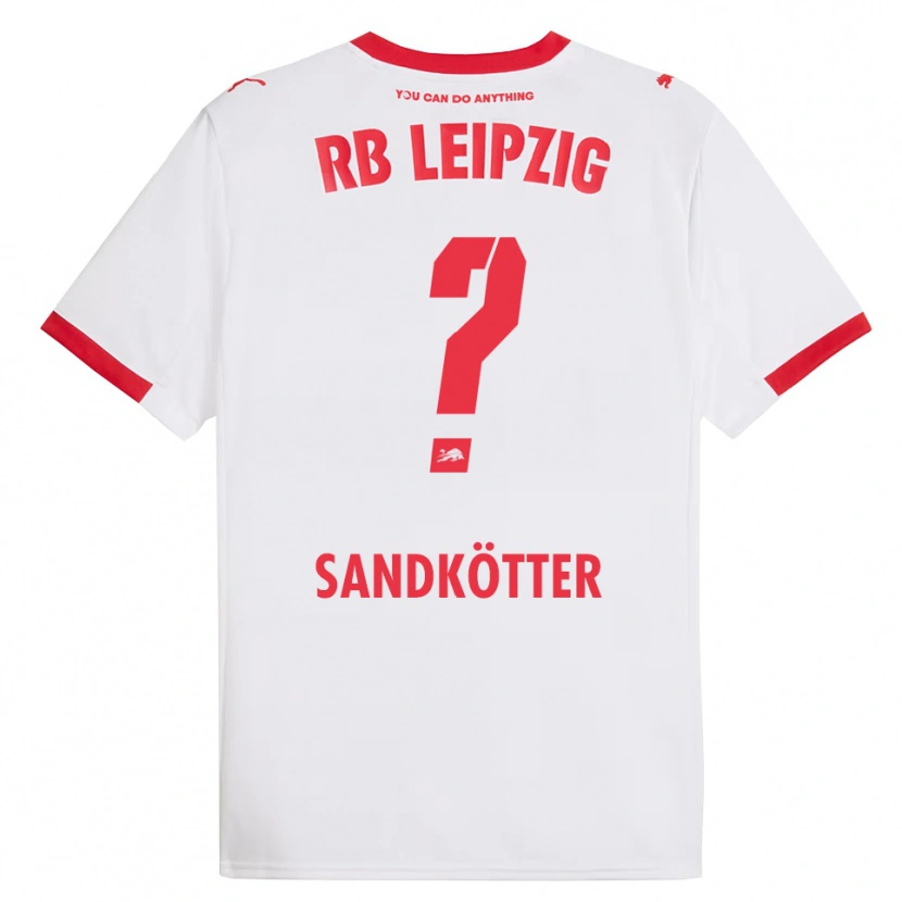Danxen Mænd Constantin Sandkötter #0 Hvid Rød Hjemmebane Spillertrøjer 2025/26 Trøje T-Shirt