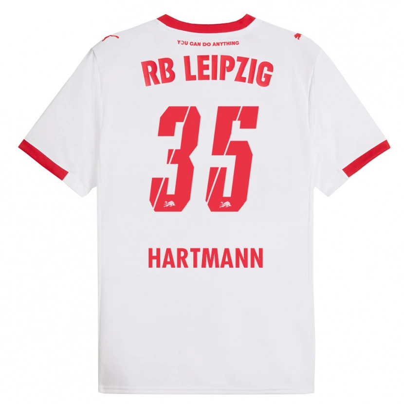 Danxen Mænd Fabrice Hartmann #35 Hvid Rød Hjemmebane Spillertrøjer 2025/26 Trøje T-Shirt