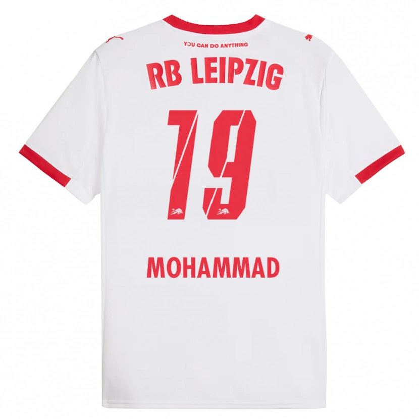 Danxen Mænd Sammy Mohammad #19 Hvid Rød Hjemmebane Spillertrøjer 2025/26 Trøje T-Shirt