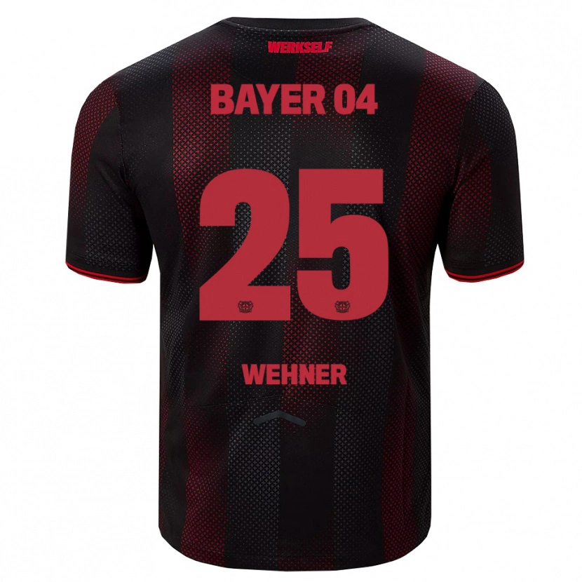 Danxen Mænd Luca Wehner #25 Sort Rød Hjemmebane Spillertrøjer 2025/26 Trøje T-Shirt