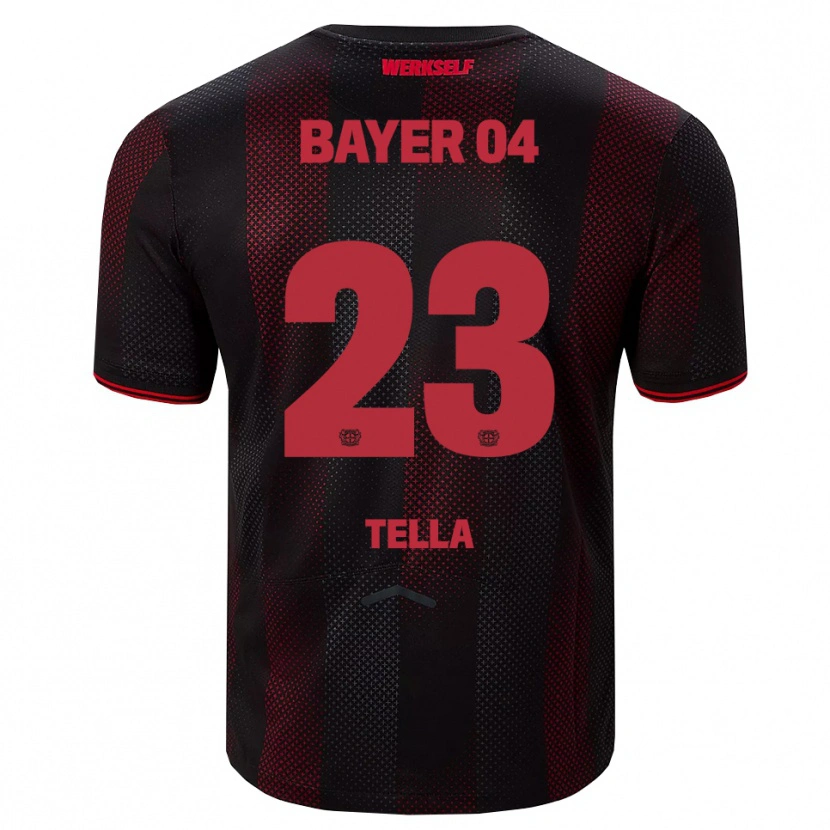 Danxen Mænd Nathan Tella #23 Sort Rød Hjemmebane Spillertrøjer 2025/26 Trøje T-Shirt