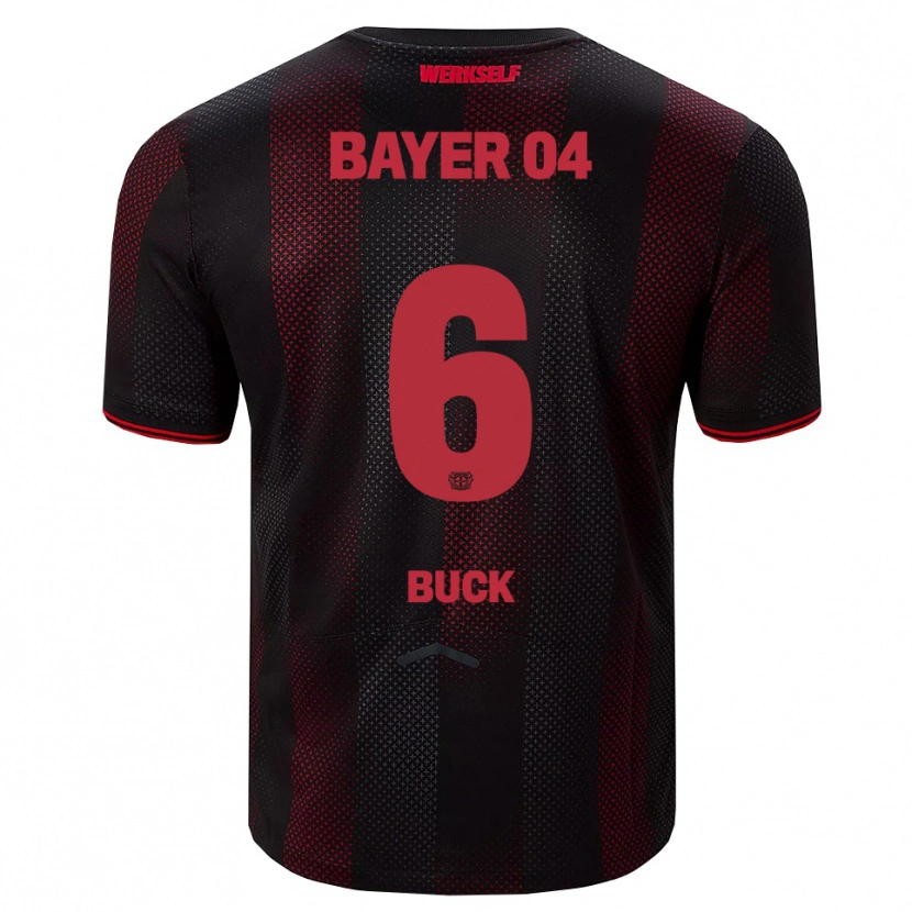 Danxen Mænd Dustin Buck #6 Sort Rød Hjemmebane Spillertrøjer 2025/26 Trøje T-Shirt