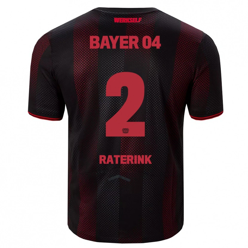 Danxen Mænd Othniël Raterink #2 Sort Rød Hjemmebane Spillertrøjer 2025/26 Trøje T-Shirt
