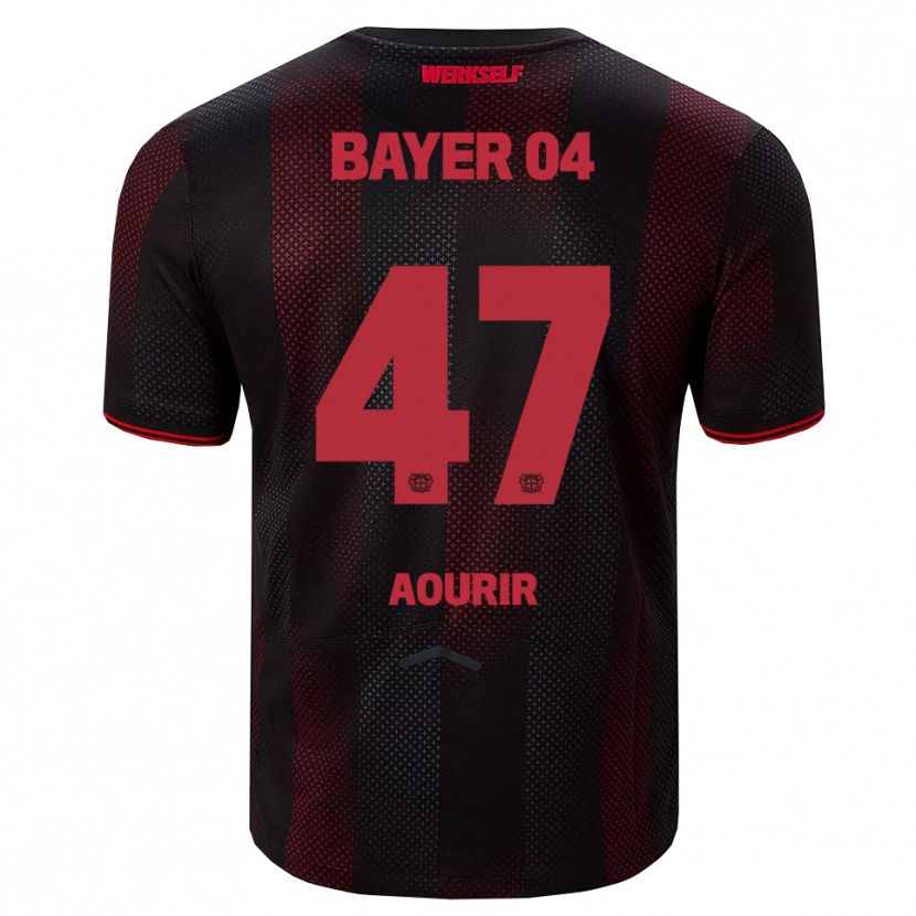 Danxen Mænd Ayman Aourir #47 Sort Rød Hjemmebane Spillertrøjer 2025/26 Trøje T-Shirt