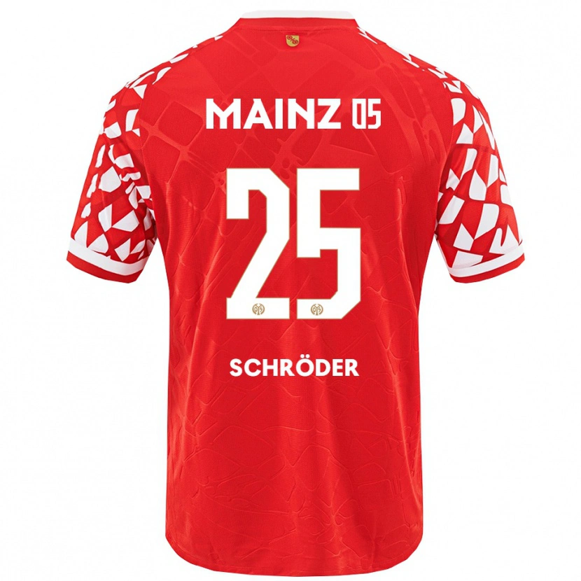 Danxen Mænd Maxim Schröder #25 Rød Hvid Hjemmebane Spillertrøjer 2025/26 Trøje T-Shirt