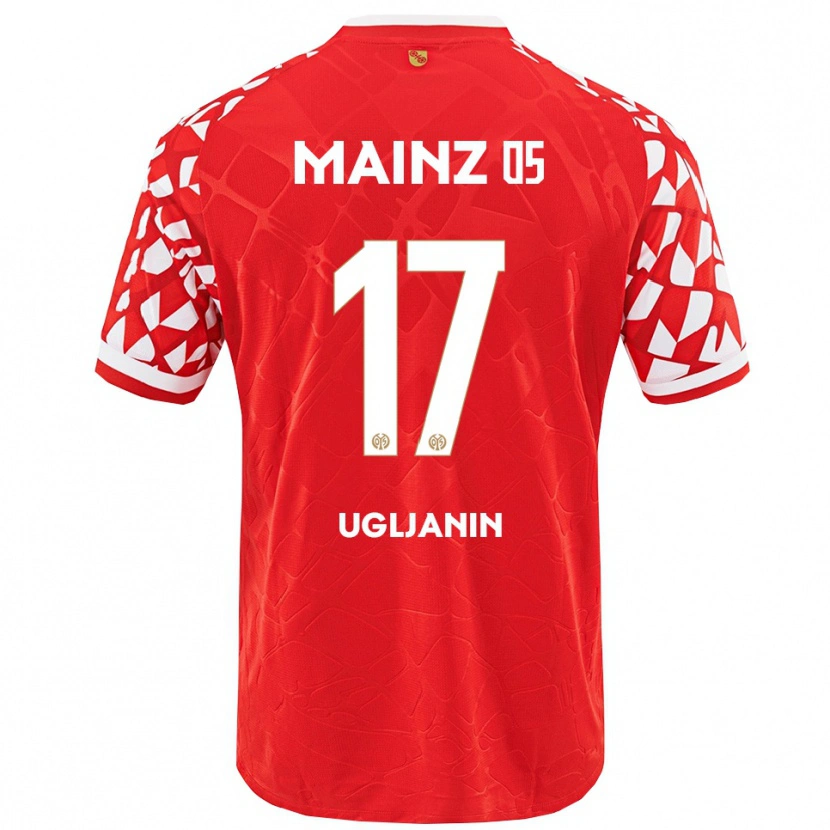 Danxen Mænd Jusuf Ugljanin #17 Rød Hvid Hjemmebane Spillertrøjer 2025/26 Trøje T-Shirt