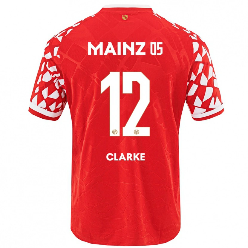 Danxen Mænd Sarah Clarke #12 Rød Hvid Hjemmebane Spillertrøjer 2025/26 Trøje T-Shirt