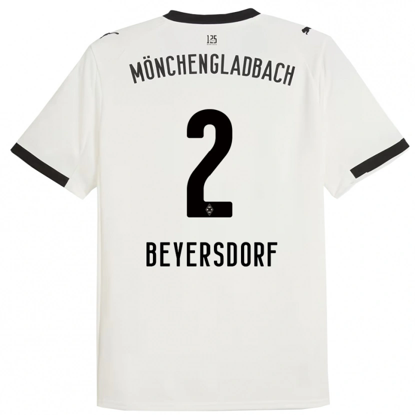 Danxen Mænd Chris Beyersdorf #2 Hvid Sort Hjemmebane Spillertrøjer 2025/26 Trøje T-Shirt