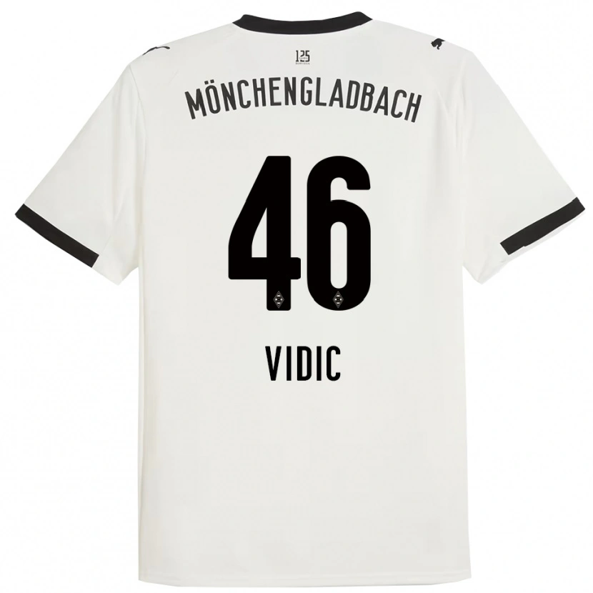 Danxen Mænd Nico Vidic #46 Hvid Sort Hjemmebane Spillertrøjer 2025/26 Trøje T-Shirt