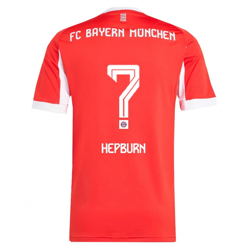 Danxen Mænd Barry Hepburn #0 Rød Hvid Hjemmebane Spillertrøjer 2025/26 Trøje T-Shirt