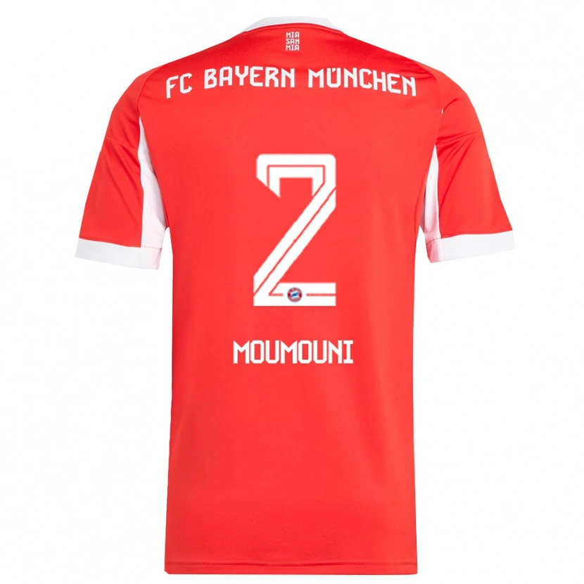 Danxen Mænd Rayan Moumouni #2 Rød Hvid Hjemmebane Spillertrøjer 2025/26 Trøje T-Shirt