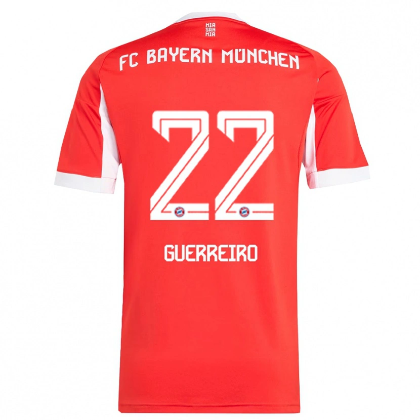 Danxen Mænd Raphaël Guerreiro #22 Rød Hvid Hjemmebane Spillertrøjer 2025/26 Trøje T-Shirt