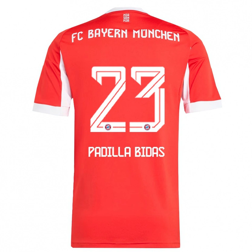 Danxen Mænd Natalia Padilla Bidas #23 Rød Hvid Hjemmebane Spillertrøjer 2025/26 Trøje T-Shirt