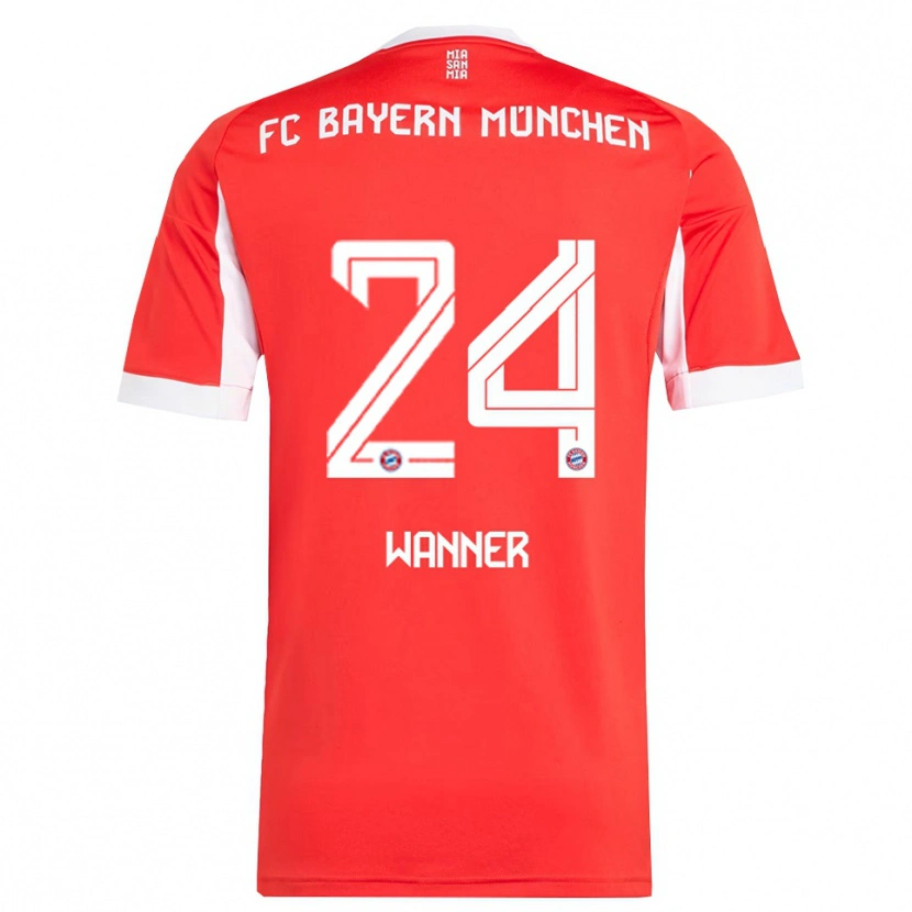 Danxen Mænd Paul Wanner #24 Rød Hvid Hjemmebane Spillertrøjer 2025/26 Trøje T-Shirt