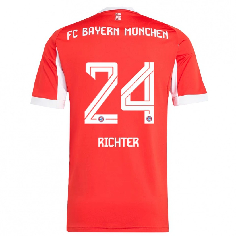 Danxen Mænd Louis Richter #24 Rød Hvid Hjemmebane Spillertrøjer 2025/26 Trøje T-Shirt