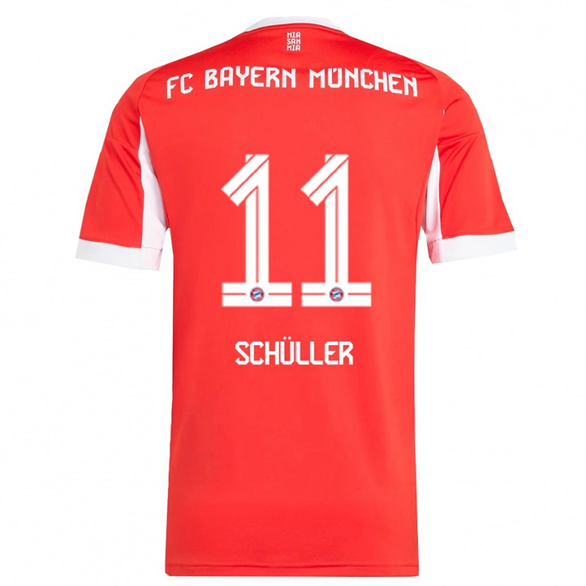 Danxen Mænd Lea Schüller #11 Rød Hvid Hjemmebane Spillertrøjer 2025/26 Trøje T-Shirt